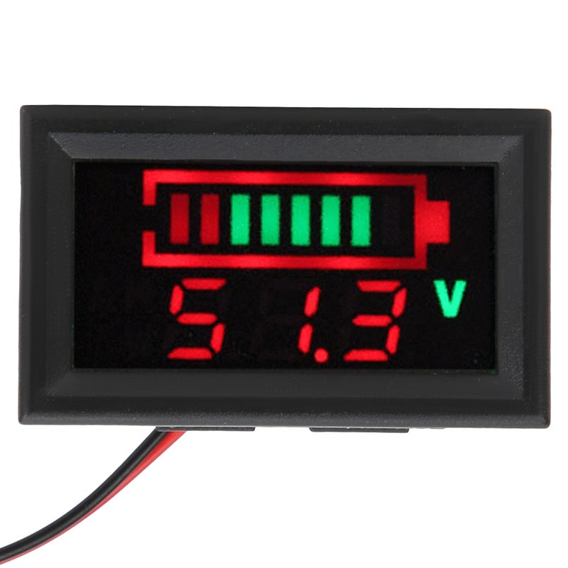 YB27VE Electric Car Digital LED Voltage and Electricity Dual Meters Tester Battery Power Display Voltage Meter(Lead Acid Battery 12V) - Image 4