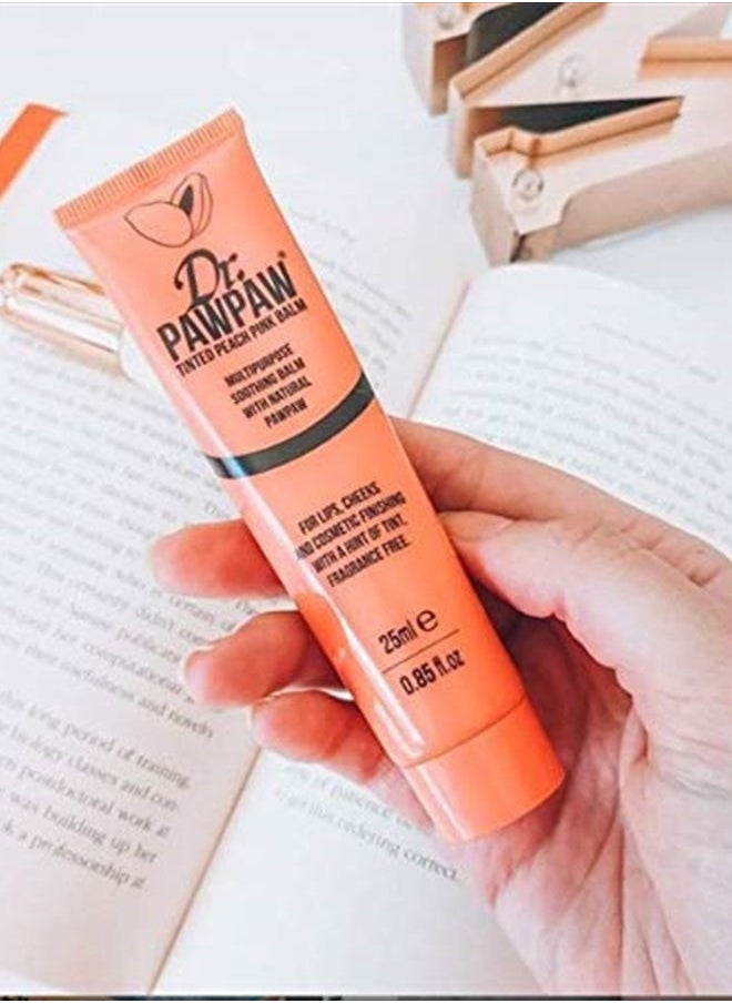 Dr. PAWPAW ORIGINAL BALM - Dr. PAWPAW Multi-Purpose Balm | No Fragrance Balm, For Lips, Skin, Hair, Cuticles, Nails, and Beauty Finishing | 10 mL (Peach Pink, 1 Pack) - Image 1