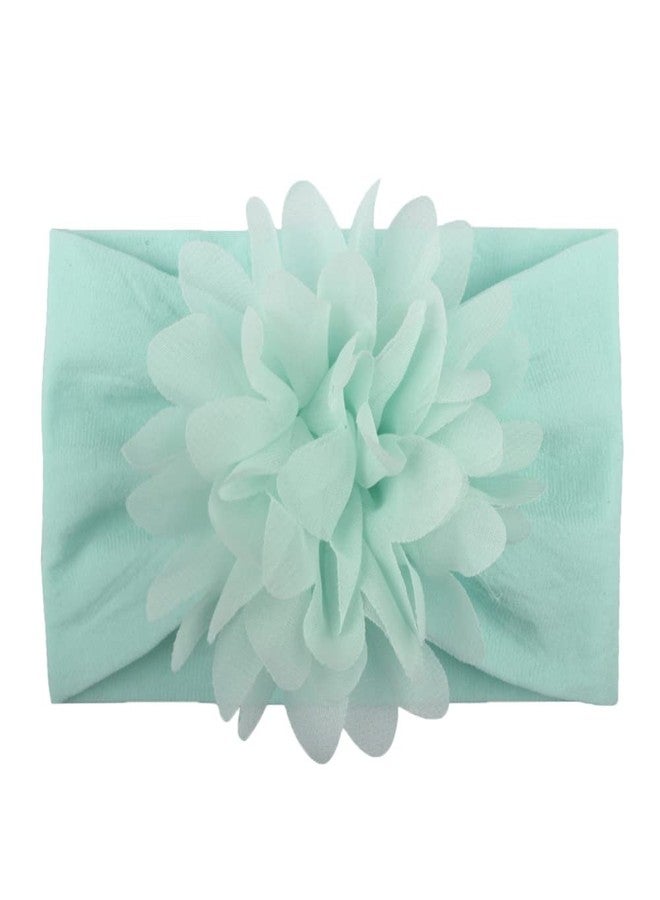 SYGA Baby Headbands Nylon Flower Soft Stretchable Hairband for Newborn Infant Toddler Kids For 0-3 Year - Turquoise - Image 2