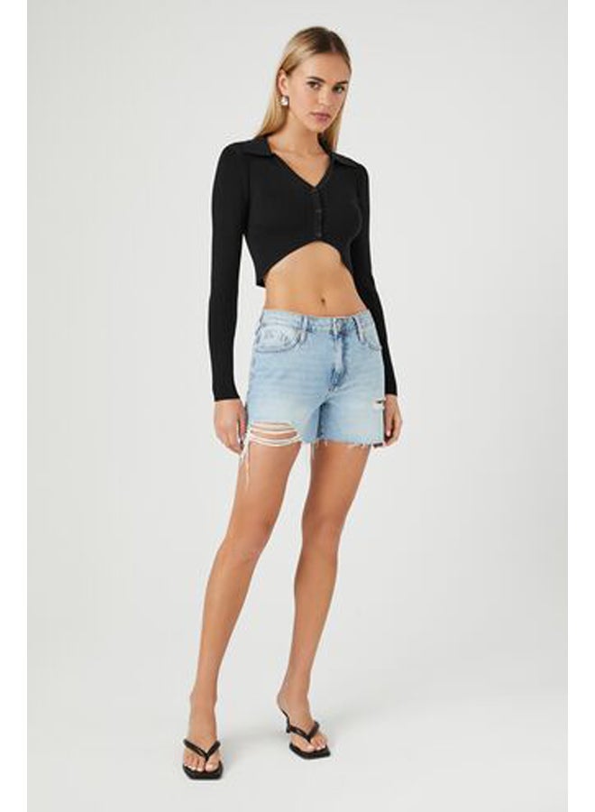 FOREVER 21 Cropped Cardigan Sweater - Image 4