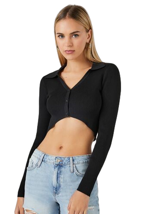 FOREVER 21 Cropped Cardigan Sweater - Image 1