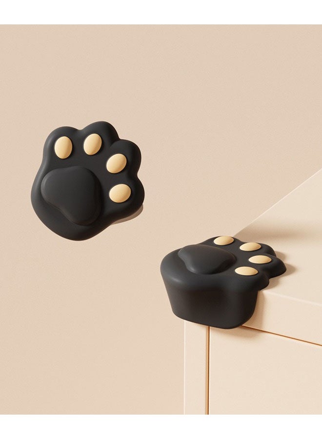 ：4PCs Black Cat Paw-Shaped Baby Safety Corner Guards - Silicone Baby Proofing Protectors with Self-Adhesive Tape, Child Safety Edge Cushion for Furniture Sharp Corners - Image 1