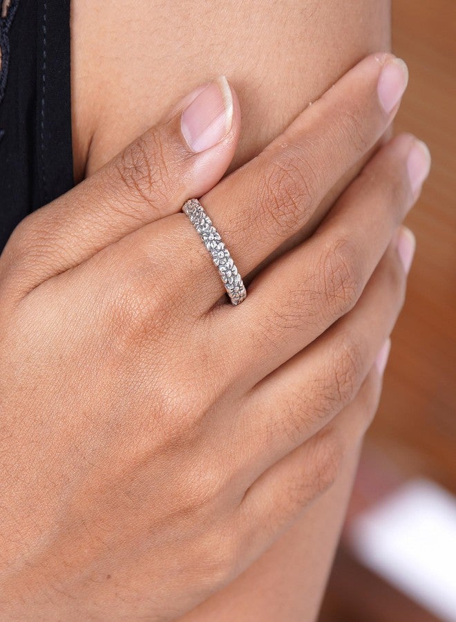 نوفيكا خاتم نوفيكا المصنوع يدويًا من الفضة الإسترلينية على شكل زهرة، خاتم مزين بالزهور، صنع في إندونيسيا [0.2 بوصة عرضًا] 'إكليل فضي' - Image 4