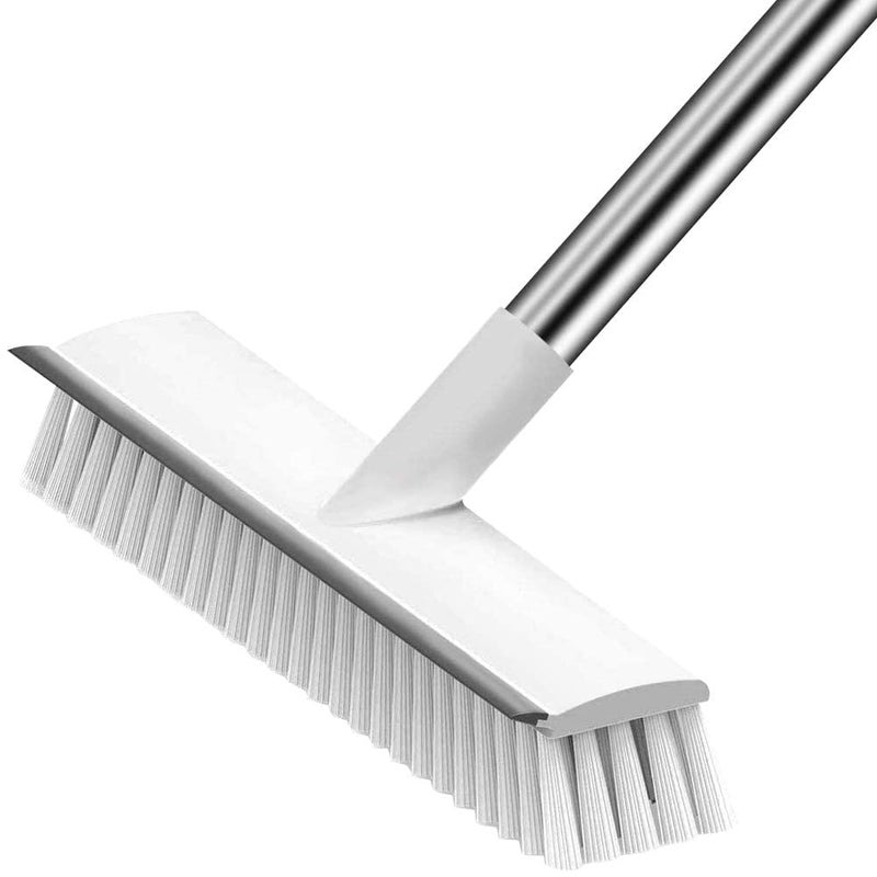 JRS TRADERS Bathroom Cleaning Brush JRS Floor Scrub Brush with Long Handle 50 Stiff Soft Brush 2 in 1 Scrape and BrushTub and Tile Brush for Cleaning BathroomToiletOfficeKitchenWall - Image 1