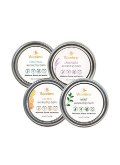 Waxelene Waxelene Aerated Lip Balm Tin Combo Pack 4 Piece Best Lip Balm Ever Organic Multipurpose Ointment Baby Eczema Dry Sensitive Skin Chapped Lips salve 