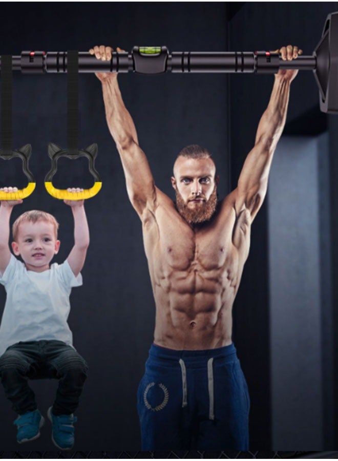 EHOME Pull Up Bar,Adjustable Width Locking Mechanism Chin up Bar without Screws - Strength Training Push-up Bar for Doorway with Non-slip Comfort for Home Gym Upper Body Workout - Image 2