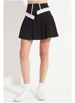 JUNE June Women Waist Detail Pleated Mini Skirt Black  - Image 5