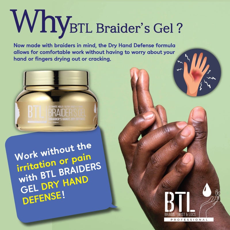 BTL Braider's Hands Dry Defense Ultimate Hold Conditioning Gel 16 OZ BTLG04-16 0 - Image 2