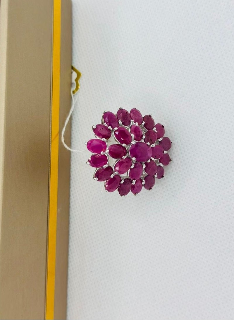 Sterling silver 925 Ruby Ring Inspiration.,Rhodium platted ,Real Rubin from Burma. - Image 1