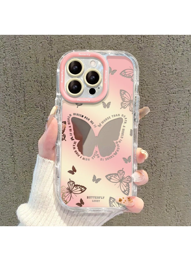 NIBEMINENT Blurred Butterfly Protective TPU Case Cover For iPhone 15, Clear - Image 1