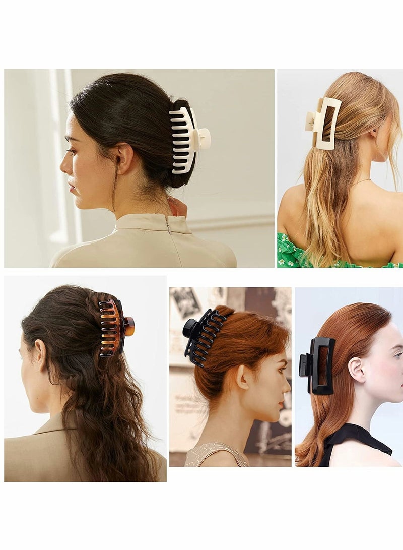 KASTWAVE مخلب كليب مقاطع الشعر مستطيلة للنساء الفتيات شعر كبير سميكة الشعر الفك مقاطع الشعر المشابك نونسليب جامبو قوي عقد الشعر مقاطع الشعر الكبيرة التصميم الفرنسي اكسسوارات تصفيف الشعر 8 حزمة - Image 2