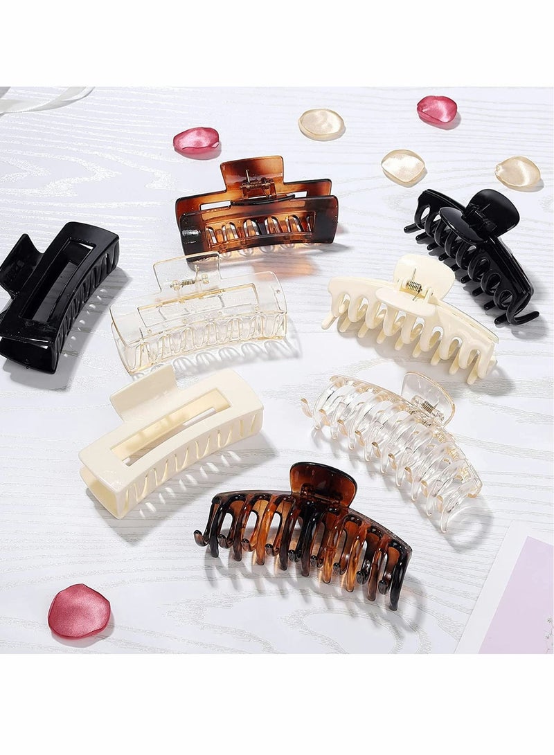 KASTWAVE مخلب كليب مقاطع الشعر مستطيلة للنساء الفتيات شعر كبير سميكة الشعر الفك مقاطع الشعر المشابك نونسليب جامبو قوي عقد الشعر مقاطع الشعر الكبيرة التصميم الفرنسي اكسسوارات تصفيف الشعر 8 حزمة - Image 5