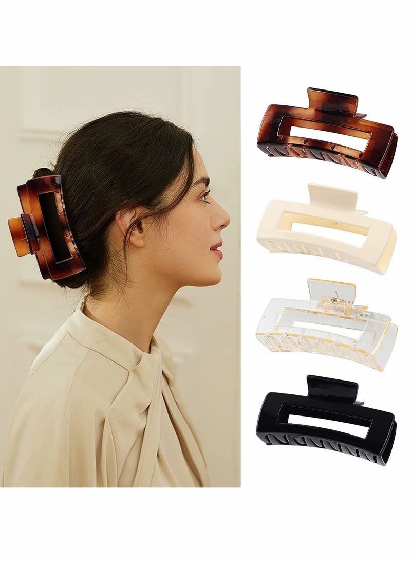 KASTWAVE مخلب كليب مقاطع الشعر مستطيلة للنساء الفتيات شعر كبير سميكة الشعر الفك مقاطع الشعر المشابك نونسليب جامبو قوي عقد الشعر مقاطع الشعر الكبيرة التصميم الفرنسي اكسسوارات تصفيف الشعر 8 حزمة - Image 3