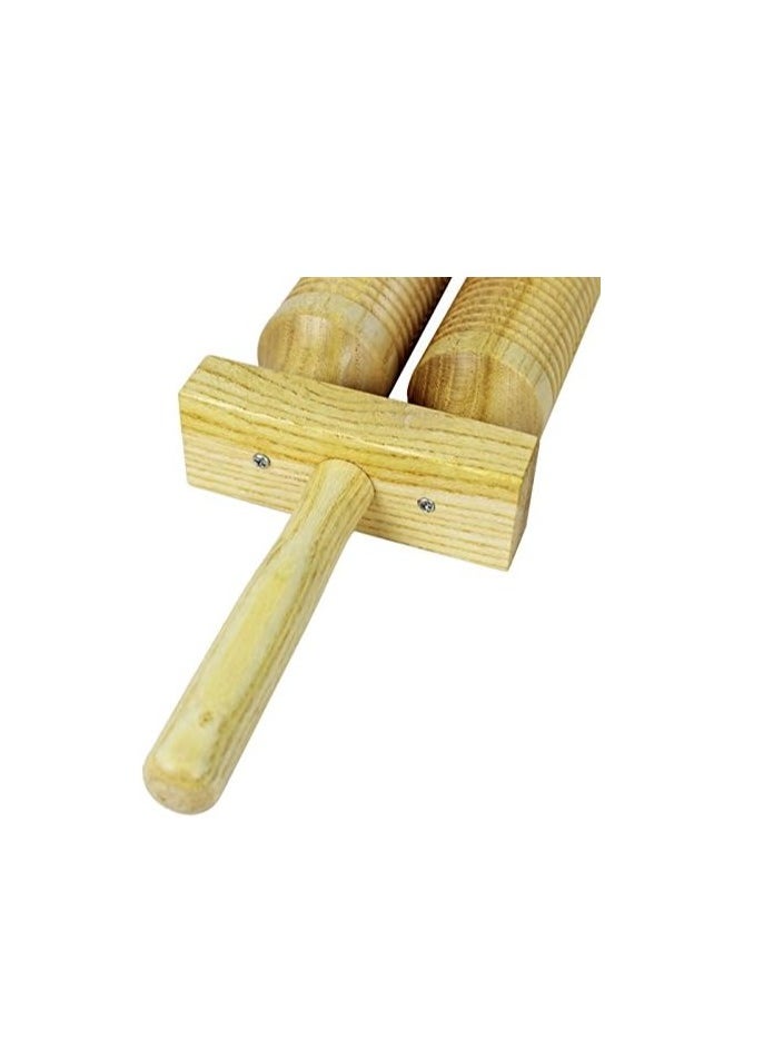 Astar Two Tone Double Wood Block Agogo Guiro Scraper with Wooden Beater, Percussion Rhythm Block  - Image 3