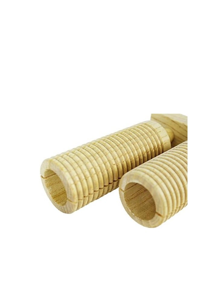 Astar Two Tone Double Wood Block Agogo Guiro Scraper with Wooden Beater, Percussion Rhythm Block  - Image 4