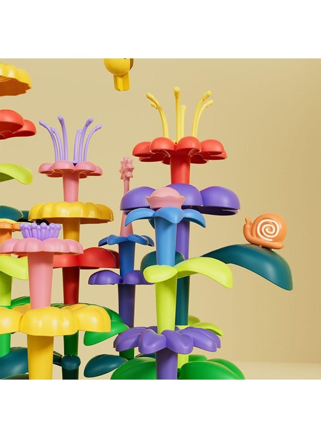 ECVV 93PCS DIY Flower Garden Building Blocks Set for Kids | Creative STEM Educational Toy for Girls & Boys, Assemble Blooming Flowers & Plants, Imagination & Logical Thinking Development Puzzle Set - Image 5