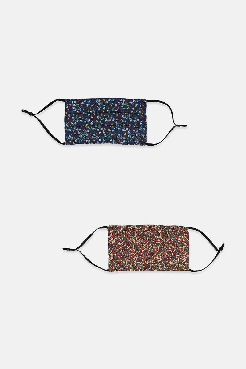 TOPSHOP 2 Piece Graphic Print Face Mask, Multicolor - Image 1