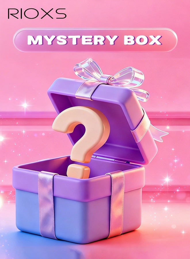 RIOXS Mystery Box, Mysterious Surprise Box, Fashion Jewelry Set, Stylish Necklace/ Brooch and Pins/ Bracelet/ Rings and Dangle Earrings, Surprise Jewelry Gift in Blind Box, Mystery Box for Women and Men/ Boys and Girls, Super Value Set, Opening Your Mystery Box Trip - Image 1