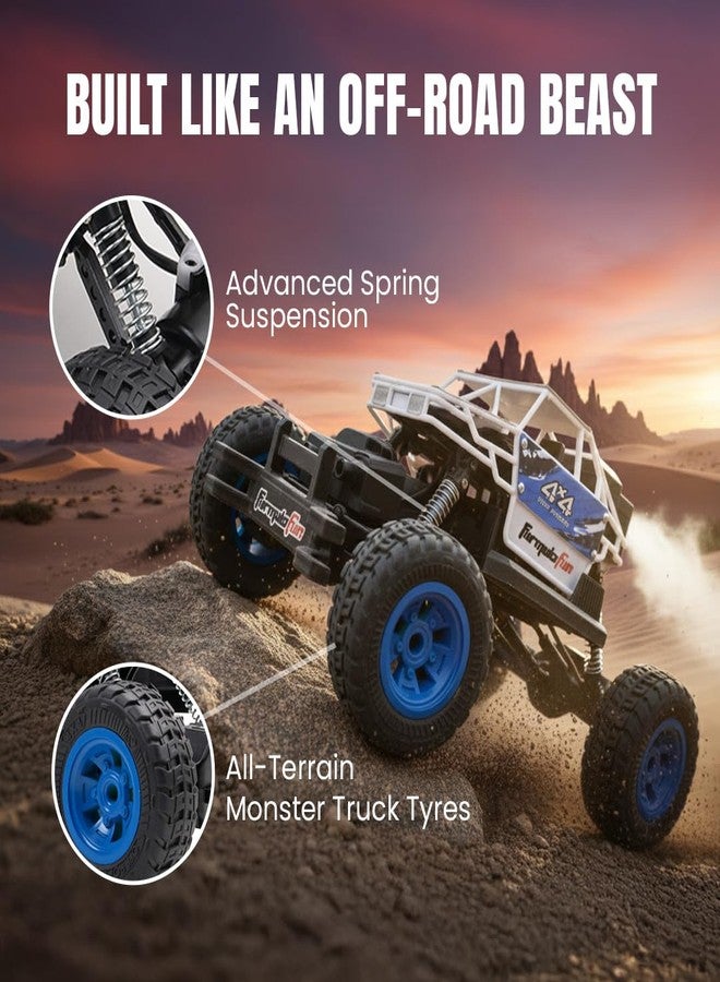 FormulaFun Duster 4x4 RC Car | 4WD Remote Control Car with LED Lights, Proportional Speed & Servo Steering | 2.4GHz Remote & App Control | Off-Road RC Toy for Kids (4+ Years) - Image 2