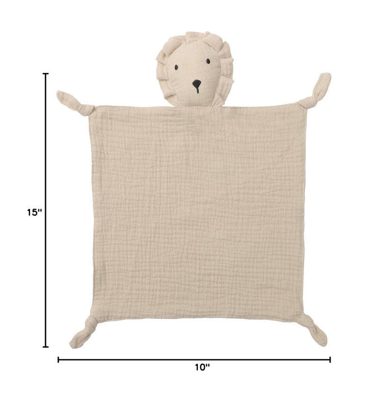 Knirose Muslin Cotton Lion Loveys Soft  Breathable Newborn Security Blanket for Baby Boy Girl Gender Neutral Muslin Fabric for Comfortable Sleep  Play Ideal for Newborns Toddler - Image 3