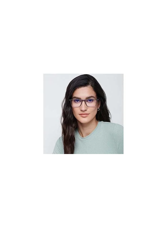 Lenskart Blu Zero Power Full Rim Bluecut & Antiglare Rectangle Shape Computer Eyeglasses LB E13738 - 52mm - Grey