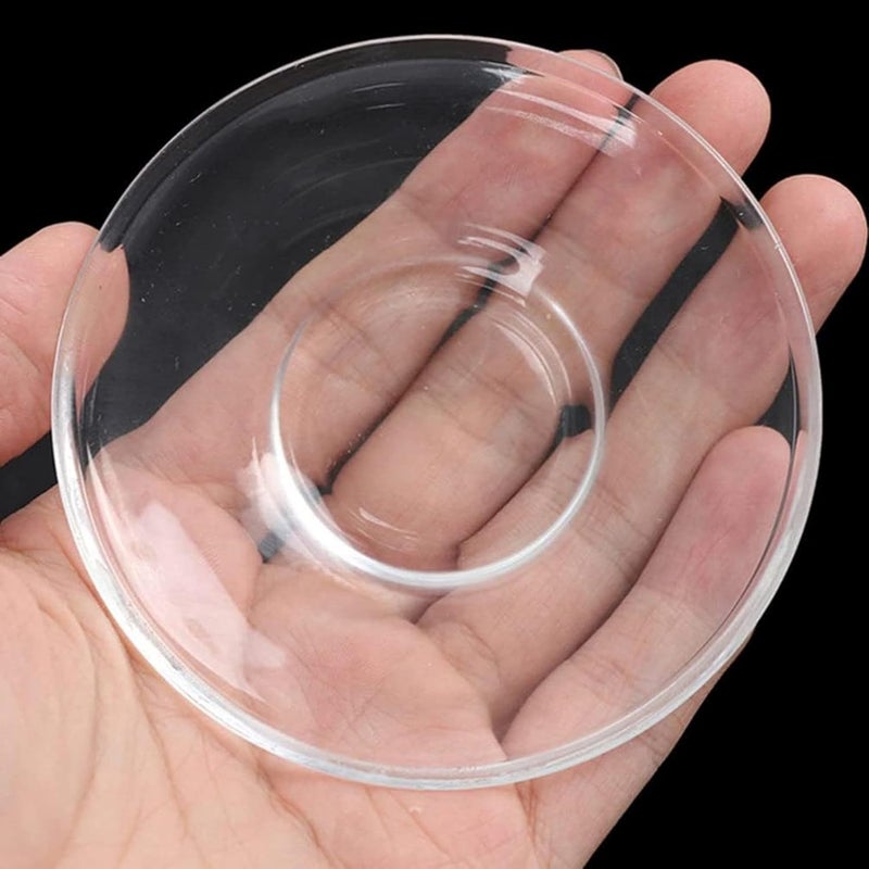 Ums Round Turkish Small Glass Plates Set 4 Inch  6 Pieces Round Glass Saucers Set for Coffee Tea Snack Sauce and Appetizer - Image 3