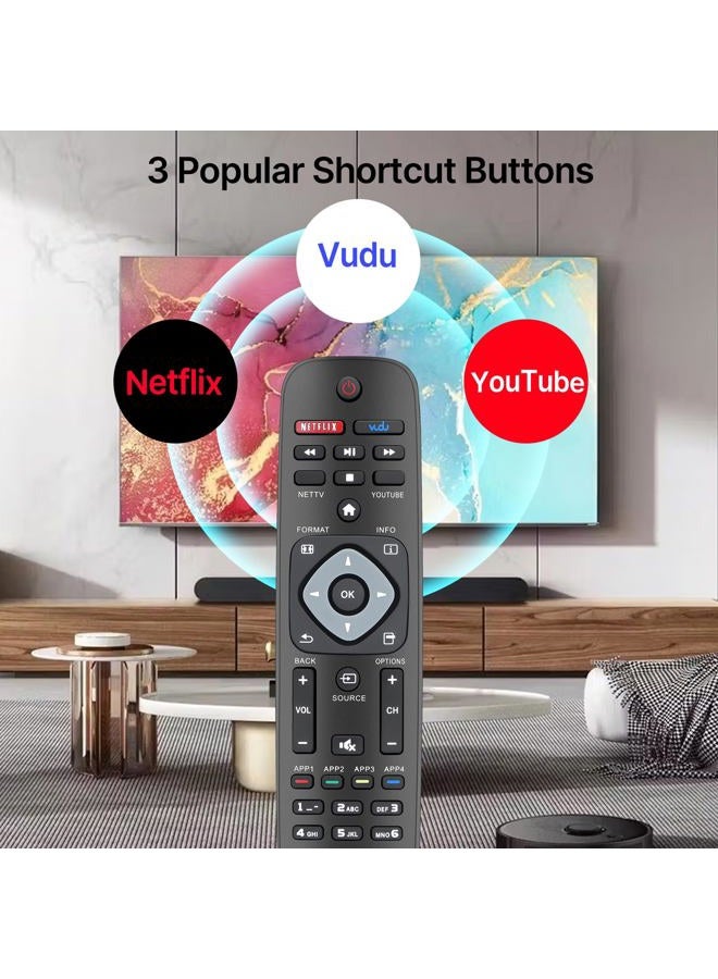 NEURONMART NH500UP Remote for Philips Smart TV Remote Control and Philips 2K 4K UHD TVs, Philips Smart Ultra HDTV, Philips LED LCD Television PHI-958 NH500UW NH503UP with Netflix, YouTube and Vudu - Image 4