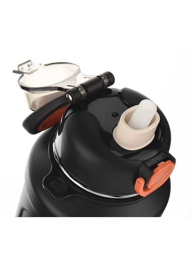 SHAHA زجاجة فراغ رياضية من الفولاذ المقاوم للصدأ 10 لتر باللون الأسود - Image 3