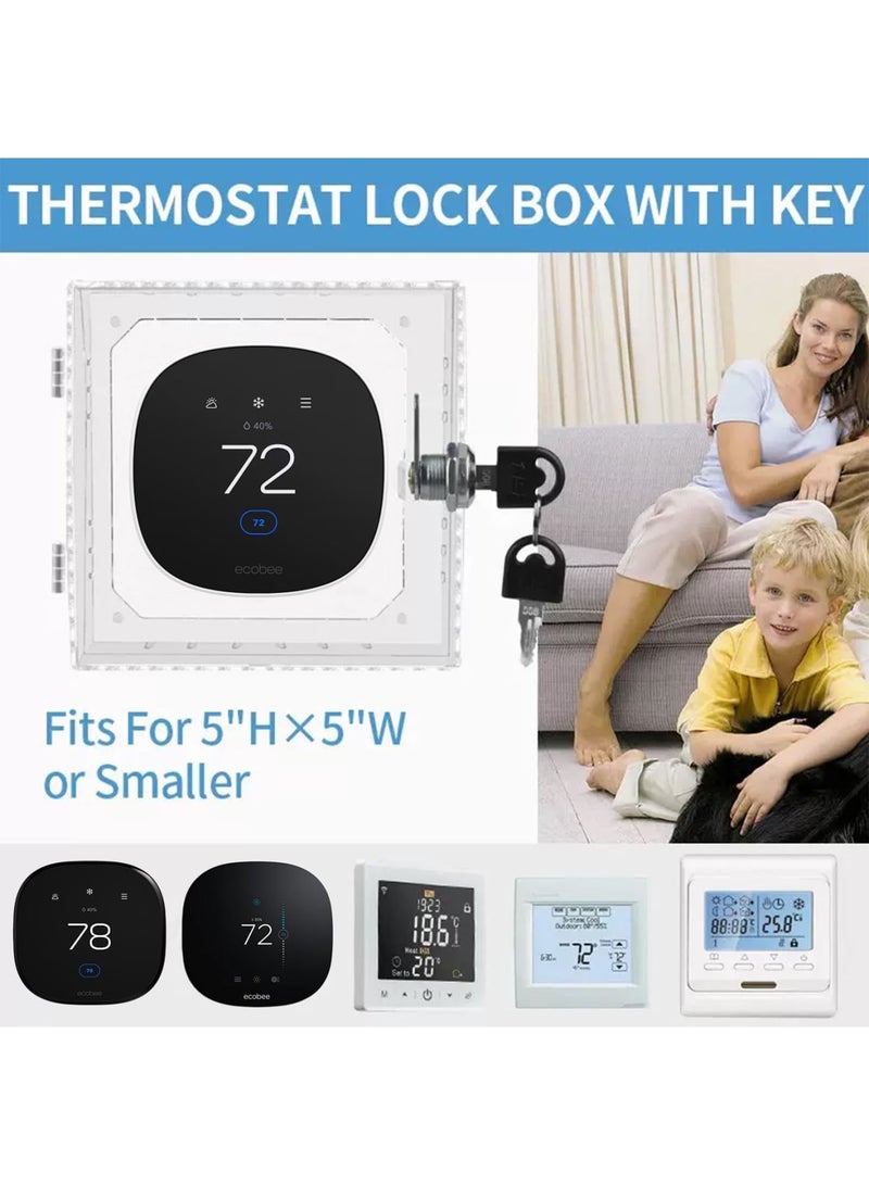 Barakah Thermostat Lock Box Cover with Key – Secure Lock Box Guard for Ecobee Smart Thermostats (Essential, Premium, Enhanced) – Clear Polycarbonate Thermostat Protector for Home, Office, and Rental Use - Image 3