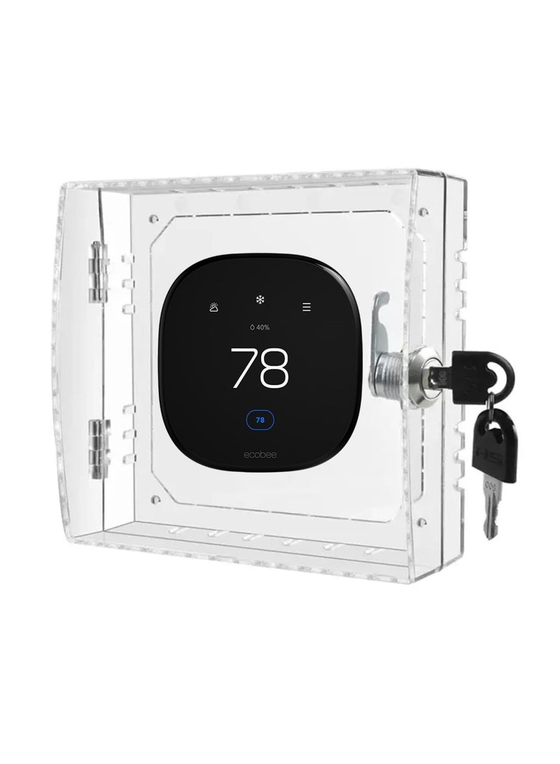 Barakah Thermostat Lock Box Cover with Key – Secure Lock Box Guard for Ecobee Smart Thermostats (Essential, Premium, Enhanced) – Clear Polycarbonate Thermostat Protector for Home, Office, and Rental Use - Image 2