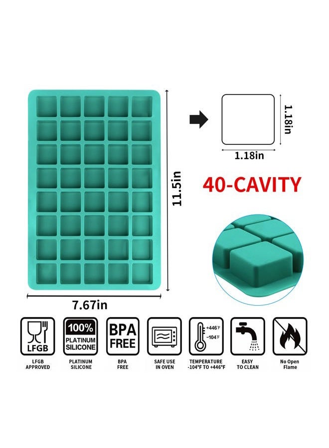 Sidosir 3Pcs Square Caramel Candy Mold Silicone, 40-Cavity Gummy Silicone Molds for Fat Bombs, Chocolate Truffles Mold for Hard Candy, Ice Cube,Jelly - Image 2