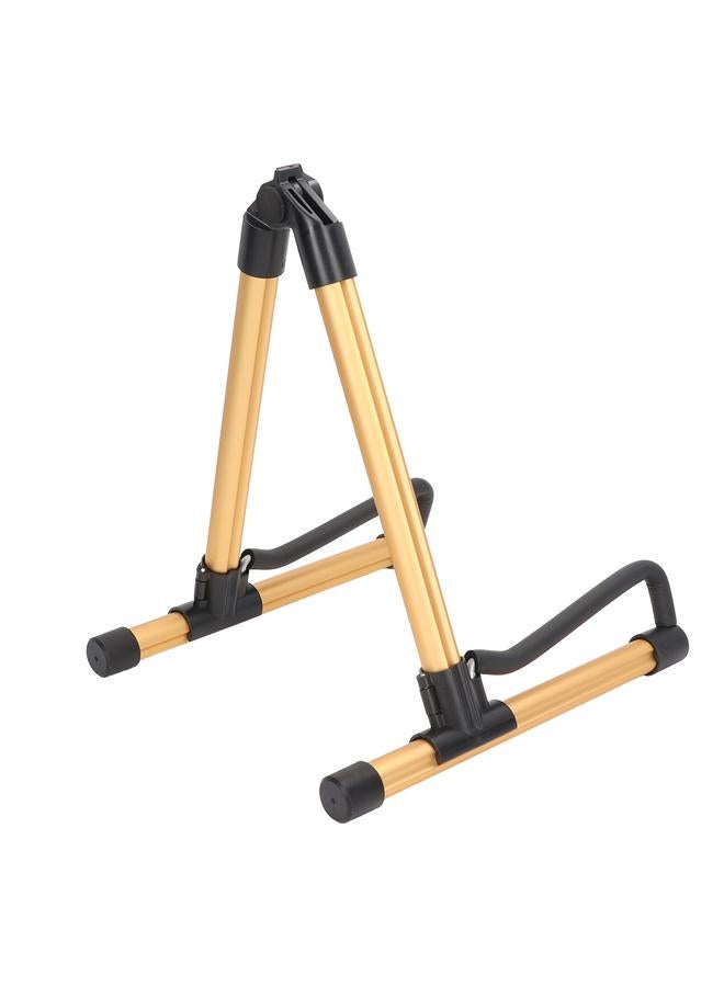 Foldable Guitar Stand Adjustable Metal Folding Instrument Stand for String Instruments Gold