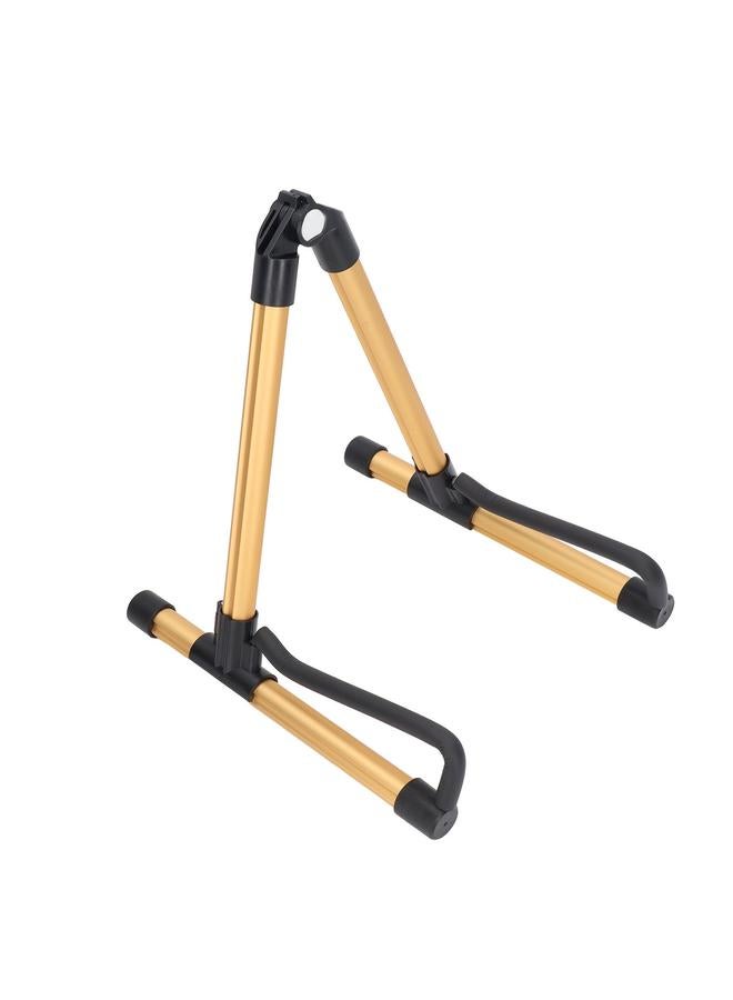 Foldable Guitar Stand Adjustable Metal Folding Instrument Stand for String Instruments Gold