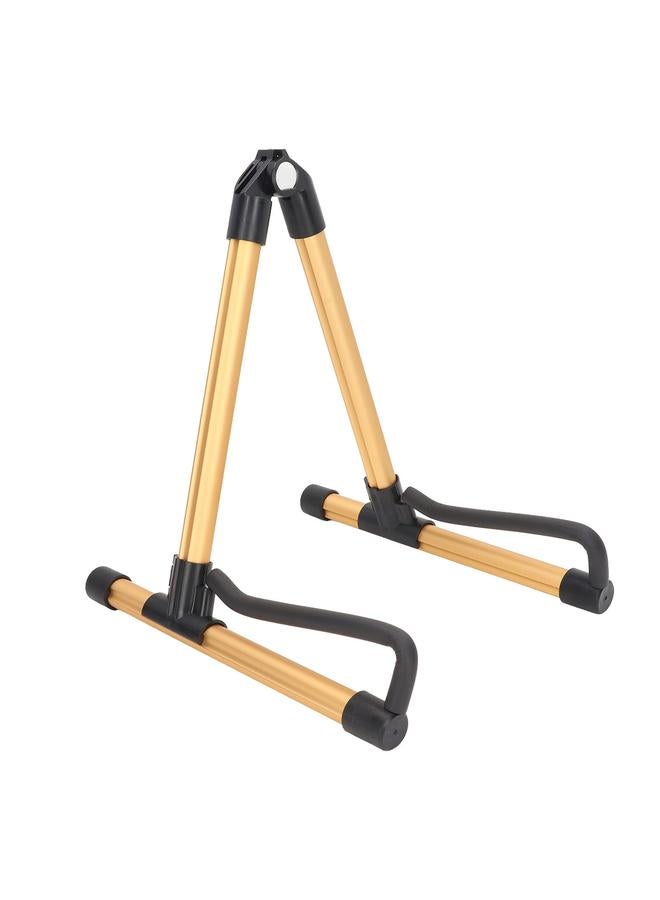 Foldable Guitar Stand Adjustable Metal Folding Instrument Stand for String Instruments Gold