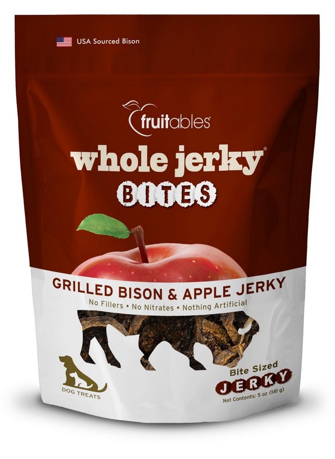 Fruitables - Fruitables Dog Treats - Whole Jerky Bites - Grilled Bison Dog Treats - Healthy Dog Treats - 5 Ounces - Image 1