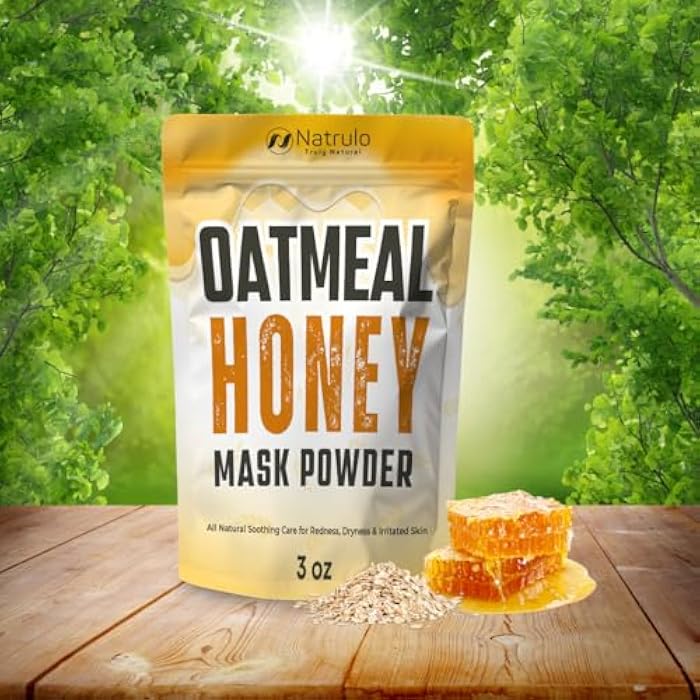 Natrulo Honey Face Mask – Soothing Natural Oatmeal Facial Mask for Eczema, Psoriasis, Dry Sensitive Skin – Calming Relief for Itchy, Irritated Skin – Gentle Exfoliating Scrub for Hydration & Glow, Made in USA - Image 2