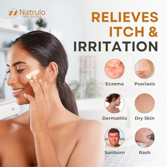 Natrulo Honey Face Mask – Soothing Natural Oatmeal Facial Mask for Eczema, Psoriasis, Dry Sensitive Skin – Calming Relief for Itchy, Irritated Skin – Gentle Exfoliating Scrub for Hydration & Glow, Made in USA - Image 5