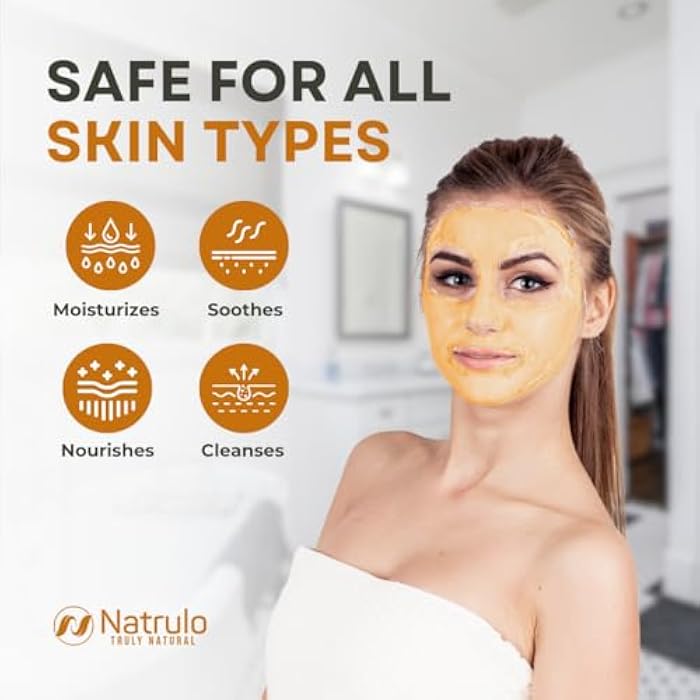 Natrulo Honey Face Mask – Soothing Natural Oatmeal Facial Mask for Eczema, Psoriasis, Dry Sensitive Skin – Calming Relief for Itchy, Irritated Skin – Gentle Exfoliating Scrub for Hydration & Glow, Made in USA - Image 4