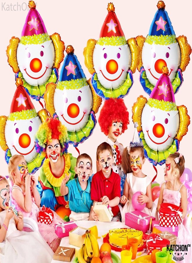KatchOn, Large Clown Balloons Set - 32 Inch, Pack of 6 | Carnival Balloons for Carnival Decor | Clown Head balloons for Circus Theme Party Decorations | clown Birthday Decorations - Image 2