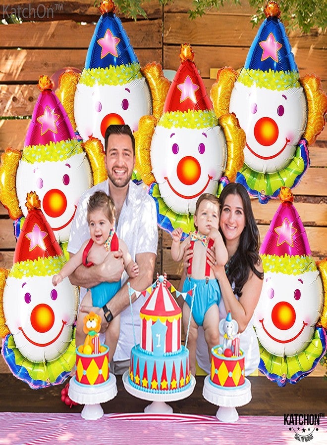 KatchOn, Large Clown Balloons Set - 32 Inch, Pack of 6 | Carnival Balloons for Carnival Decor | Clown Head balloons for Circus Theme Party Decorations | clown Birthday Decorations - Image 5