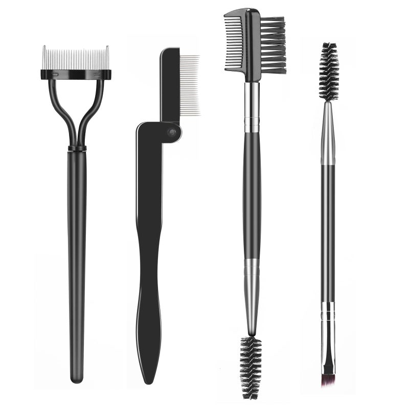 SWEET VIEW Eyelash Comb Lash Separator Tool Brow Brush  Lash Spoolie Professional Eye Makeup Tools 4 Pieces Set