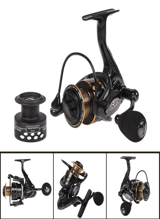 CAPACI Spinning Fishing Reel 13BB + 1 Bearing Balls Metal Spinning Reel Boat Rock Fishing Wheel with with Extra Spool - Image 4