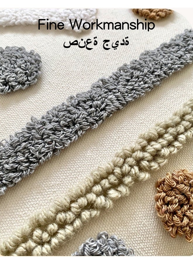 شبيلي أغطية وسائد من القماش الكتاني مقاس 18 × 18 بوصة لغرفة المعيشة أو الأريكة أو السرير أو أغطية وسائد مزخرفة، غطاء وسادة مربع مخطط ناعم 45 × 45 سم، ديكور منزلي ريفي بوهو (أبيض)  - Image 3