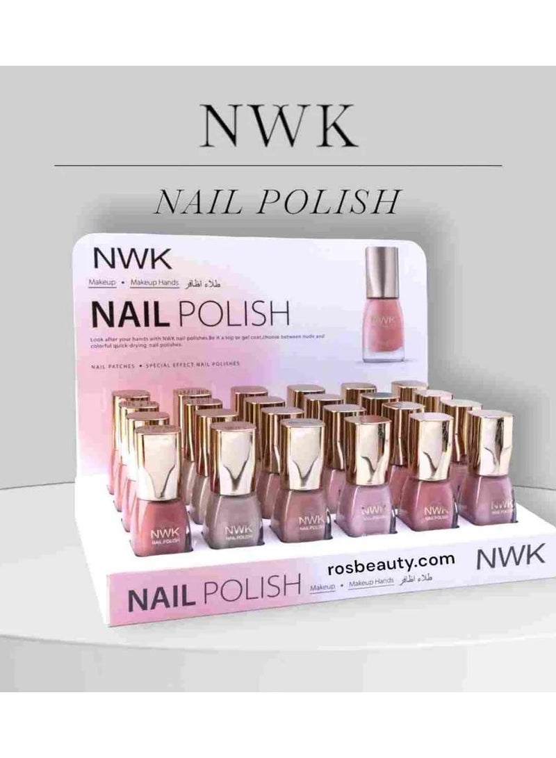 إن دابليو كيه طقم طلاء أظافر يحوي 24 قطعة متعدد الألوان