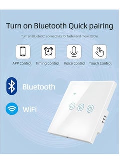 Generic WiFi Smart Wall Light Switch, No Neutral Wire Required, No Hub Required, Compatible with Google Home & Alexa, Touch & App Remote Control, Timing Function & Voice Control  (Gang 2, White)  - Image 2