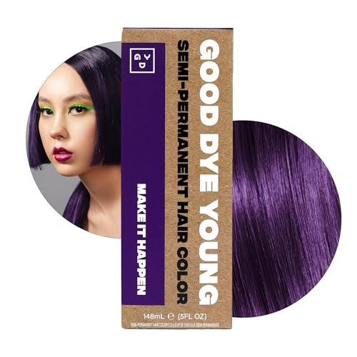 Good Dye Young SemiPermanent Hair Color Vegan and CrueltyFree Purple Hair Dye Last up to 24 Washes NonDamaging Conditioning Hair Color 5FL OZ Make It Happen