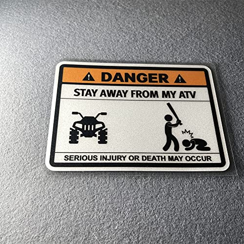 DXYMOO Warning Stay Away from My ATV Car Stickers Serious Injury Graphics Wrap Decal Creative Bumper Scratch Cover Tape 13x93cm - Image 1