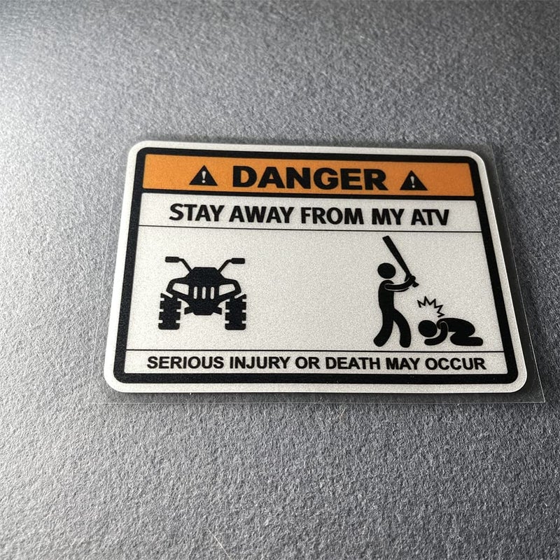 DXYMOO Warning Stay Away from My ATV Car Stickers Serious Injury Graphics Wrap Decal Creative Bumper Scratch Cover Tape 13x93cm - Image 3