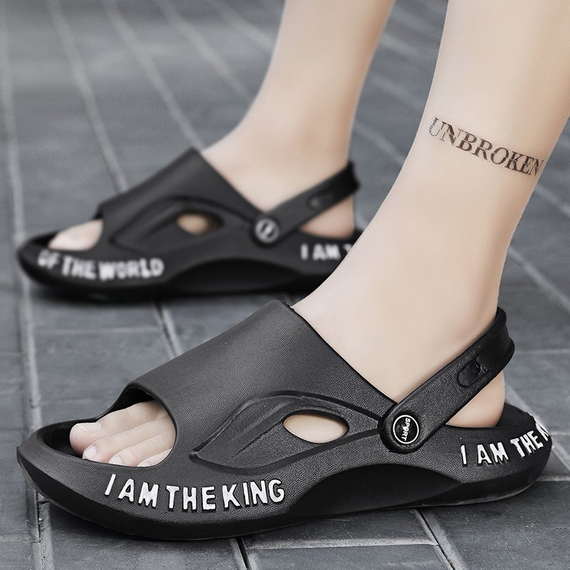 Men'S New Summer Slippers For Outer Wear, Thick-Soled, Deodorant, Non-Slip, Wear-Resistant, Men'S Two-Wear Sandals With A Poop-Feeling Feel - Image 2