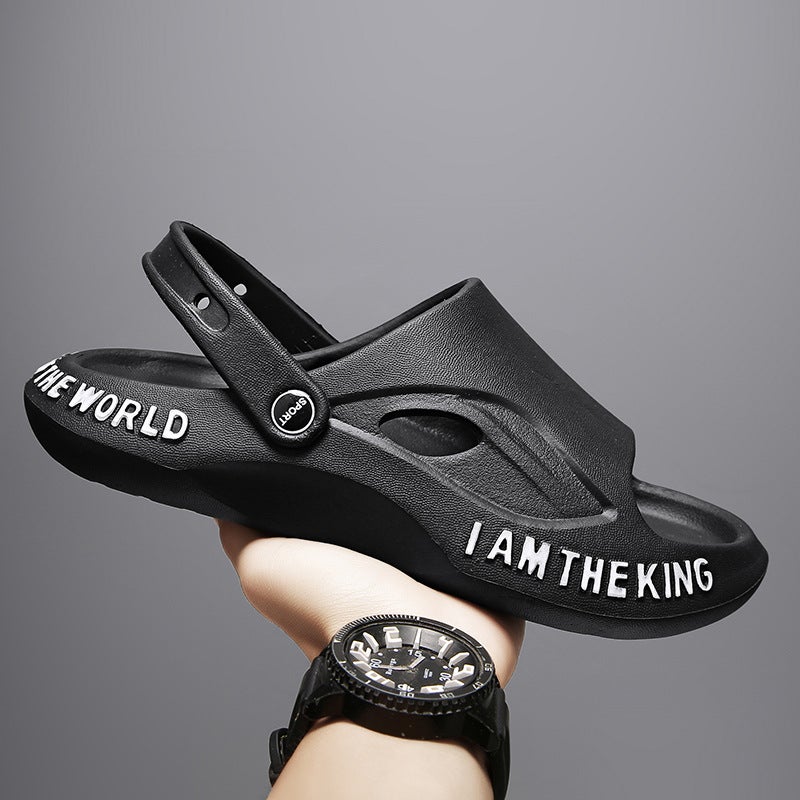 Men'S New Summer Slippers For Outer Wear, Thick-Soled, Deodorant, Non-Slip, Wear-Resistant, Men'S Two-Wear Sandals With A Poop-Feeling Feel - Image 1